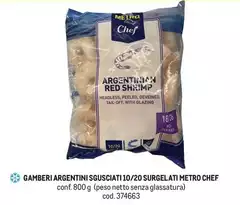 Metro chef - Gamberi Argentini Sgusciati 10/20 Surgelati