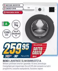 Beko - Lavatrice Slim BMWU3721A Beko - Lavatrice Slim BMWU3721A