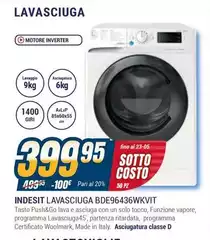Indesit - Lavasciuga BDE96436WKVIT Indesit - Lavasciuga BDE96436WKVIT
