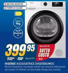 Hisense - Asciugatrice DHQE900UWDC
