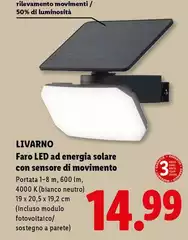 Livarno - Faro Led Ad Energía Solare Con Sensore Di Movimento Livarno - Faro Led Ad Energía Solare Con Sensore Di Movimento