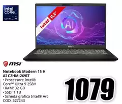 Msi - Notebook Modern 15 H Ai C2hm-269lt Msi - Notebook Modern 15 H Ai C2hm-269lt