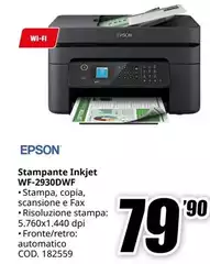 Epson - Stampante Inkjet WF-2930DWF Epson - Stampante Inkjet WF-2930DWF