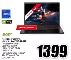 Acer - Notebook Gaming Nitro V 15 ANVI5-52-92F1/ Acer - Notebook Gaming Nitro V 15 ANVI5-52-92F1/