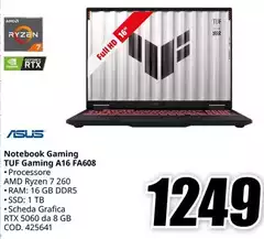 Asus - Notebook Gaming Tuf Gaming A16 Fa608 Asus - Notebook Gaming Tuf Gaming A16 Fa608