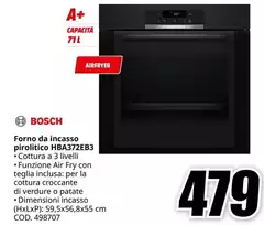 Bosch - Forno Da Incasso Pirolítico HBA372EB3 Bosch - Forno Da Incasso Pirolítico HBA372EB3
