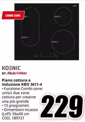 Koenic - Piano Cottura A Induzione KBO 3611-4 Koenic - Piano Cottura A Induzione KBO 3611-4