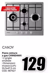 Candy - Piano Cottura A Gas CHW6D4WX Candy - Piano Cottura A Gas CHW6D4WX