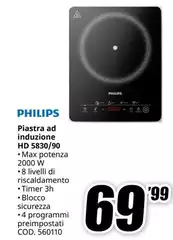 Philips - Piastra Ad Induzione Hd 5830/90 Philips - Piastra Ad Induzione Hd 5830/90
