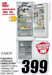 Candy - Frigorifero Combinato CNBQL3518EV