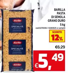 Barilla - Pasta Di Semola Grano Duro Barilla - Pasta Di Semola Grano Duro