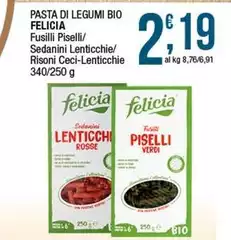 Felicia - Pasta Di Legumi Bio Felicia - Pasta Di Legumi Bio