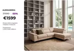 Alessandria Divano Letto Angolare Rivestito In Tessuto Alessandria Divano Letto Angolare Rivestito In Tessuto
