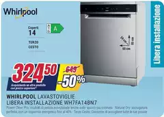 Whirlpool - Lavastoviglie Libera Installazione WH7FA14BNB7