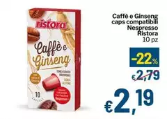 Ristora - Caffè E Ginseng Caps Compatibili Nespresso Ristora - Caffè E Ginseng Caps Compatibili Nespresso