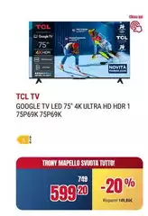 TCL - Tv Google Tv Led 75" 4k Ultra Hd Hdr 1 75p69k 75p69k TCL - Tv Google Tv Led 75" 4k Ultra Hd Hdr 1 75p69k 75p69k