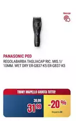 Panasonic - Regolabarba Tagliacap Rc. Mis. 1/ 10mm. Wet Dry Er-gb37-ks Er-gb37-ks