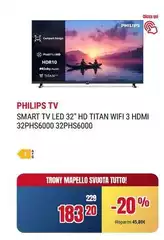 Philips - Smart Tv Led 32" Hd Titan Wifi 3 Hdmi 32phs6000 32phs6000 Philips - Smart Tv Led 32" Hd Titan Wifi 3 Hdmi 32phs6000 32phs6000