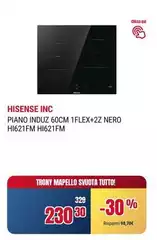 Hisense - Piano Induz 60cm 1flex+2z Nero H1621fm