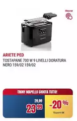 Ariete - Tostapane 700 W 9 Livelli Doratura Nero 159/02 159/02