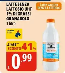 Granarolo - Latte Senza Lattosio UHT 1% Di Grassi