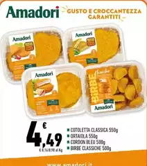 Amadori - Cotoletta Classica, Ortaiola 550g, Cordon Bleu 500g, Birbe Classiche