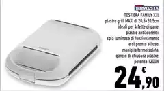 Termozeta - Tostiera Family Xxl Piastre Grill Maxi Di 20.50.5