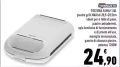 Termozeta - Tostiera Family Xxl Piastre Grill Maxi