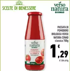 Benessere - Passata Di Pomodoro Biologica Verso Natura Benessere - Passata Di Pomodoro Biologica Verso Natura