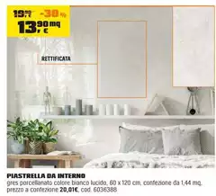 Piastrella Da Interno Bianco Lucido