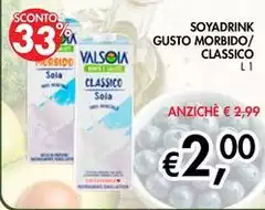 Valsoia - Soyadrink Gusto Morbido/ Classico Valsoia - Soyadrink Gusto Morbido/ Classico