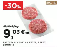 Simonini - Pasta Di Lucanica A Fette, 2 Pezzi