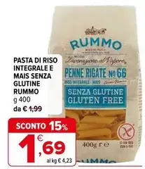 Rummo - Pasta Di Riso Integrale E Mais Senza Glutine Rummo - Pasta Di Riso Integrale E Mais Senza Glutine