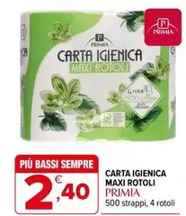 Primia - Carta Igienica Maxi Rotoli Primia - Carta Igienica Maxi Rotoli
