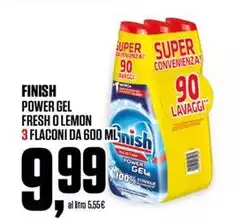 Finish - Power Gel Fresh Olemon 3 Flaconi Da 600 Mlnish