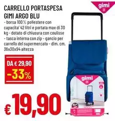 Gimi - Carrello Portaspesa Argo Blu Gimi - Carrello Portaspesa Argo Blu