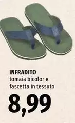 Infradito Tomaia Bicolor E Fascetta In Tessuto