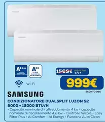 Samsung - Condizionatore Dualsplit Luzon S2 900 + 1200 Btu/H