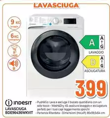 Indesit - Lavasciuga BDE96436WKVKIT Indesit - Lavasciuga BDE96436WKVKIT