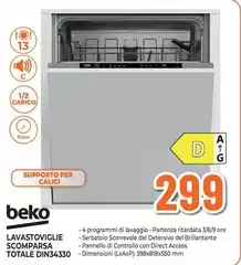 Beko - Lavastoviglie Scomparsa Totale Din3430