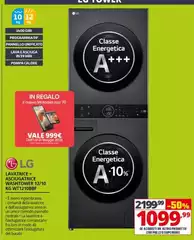 LG - Lavatrice + Asciugatrice Washtower 12/10 Kg WT1210BBF