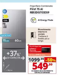 Samsung - Frigorifero Combinato First 75 Al RB53DG703DS9