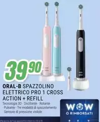 Oral b - Spazzolino Elettrico Pro 1 Cross Action + Refill Oral b - Spazzolino Elettrico Pro 1 Cross Action + Refill