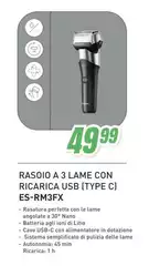 Ezviz - Rasoio A 3 Lame Con Ricarica Usb (type C) Es-Rm3FX