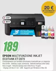 Epson -  Multifunzione Inkjet Ecotank Et-2870