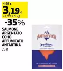 Antartika Salmone Argentato Coho Affumicato Antartika Salmone Argentato Coho Affumicato