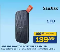 Sandisk - SDSSDE30-1T00 Portable Ssd 1tb Sandisk - SDSSDE30-1T00 Portable Ssd 1tb
