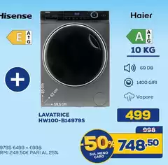 Hisense - HW100-B14979S Lavatrice Caricamento Frontale 10 Kg 1400 Giri/min Bianco Hisense - HW100-B14979S Lavatrice Caricamento Frontale 10 Kg 1400 Giri/min Bianco