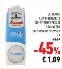 Granarolo - Latte Uht Alta Digeribilita Con Vitamine Accadi
