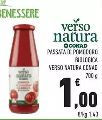 Benessere - Passata Di Pomodoro Biologica Verso Natura Benessere - Passata Di Pomodoro Biologica Verso Natura